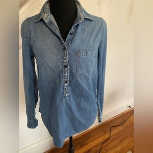 NWOT J. Crew Denim Blue Button Down Shirt